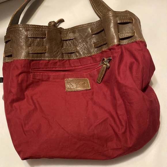 Rare Fossil Jaquard Floral Hobo Bag with Leather Detail - Picture 13 of 15